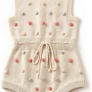 Knit Pom-Pom Romper